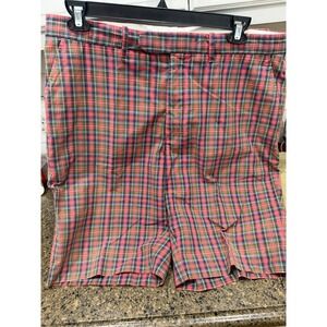 Polo Ralph Lauren Mens Plaid Shorts Red Green Navy Blue Tartan Size 38 Preppy